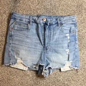 American Eagle Denim Blue Women's Distressed Shorts